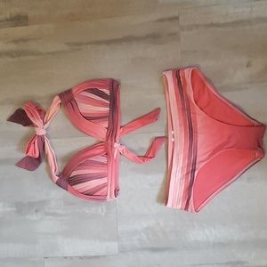 Sunseeker Ombre Bikini; Size 6 Bottom; B/C Cup Top; Pastel Red, Pink, & Plum